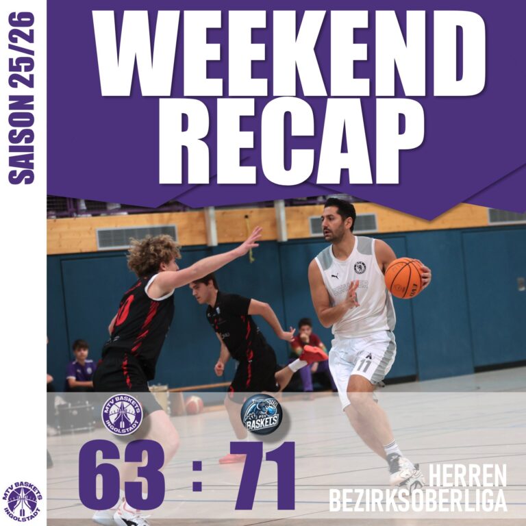 🏀🏀🏀
SCHWERE VERLETZUNG !
🏀🏀🏀
Am Wochenende kam es zum mit Spannung erwarteten Stadt-Derby der MTV-Herren gegen den PSV Ingolstadt, die diese Partie mit 71:63 verdient für sich entscheiden konnten. Das Spiel war lange Zeit eine enge Kiste. Die MTV Baskets leistetet sich jedoch zu viele Fehler, so dass die Mannschaft des PSV Ingolstadt zum Ende hin einen komfortablen Vorsprung herausspielen und bis zum Schluß verteidigen konnten. Wir wünschen dem Stadtrivalen PSV für die restliche Saison viel Erfolg und alles Gute!
Die sportliche Niederlage tritt für uns jedoch in den Hintergrund, da mit Levent Görmüs einer unserer erfahrensten Spieler mit schwerer Knieverletzung zum Ende des ersten Viertels ausscheiden musste. Wir wünschen ihm auf diesem Weg alles Gute für die Genesung. 
Im zweiten Spiel verlor unsere U12 zuhause gegen Eichstätt mit 66:84. Eine deutliche Leistungssteigerung im Verhältnis zu den Spielen in 2025, und ein Beleg für die gute und konsequente Trainingsarbeit. Weiter so!
LET'S GO BASKETS
🏀🏀🏀
#champions #meisterschaft #spieltag #gameday #basketballbezirkschwaben #oneteam #wewantyou #bayernbasketball #victory #bbvonline #mtvingolstadt #basketballtime #ingolstadt #mtvbaskets #onefamily #basketball #mtvbasketsingolstadt #mannschaft #ruleyourcourt #MTVBasketsIngolstadt #teamsport #supporters #supportyourteam