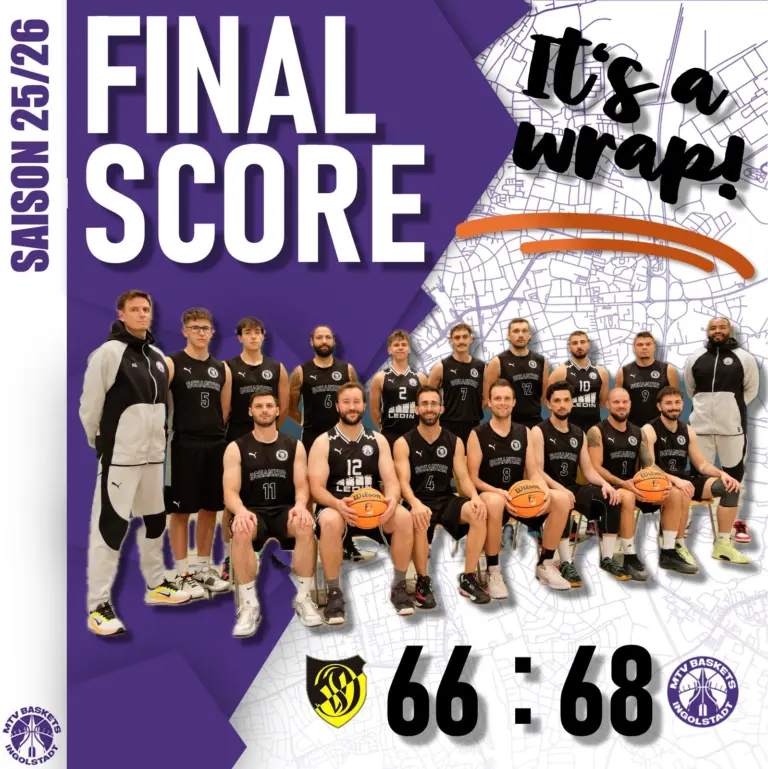 🏀🏀🏀
GELUNGENER SAISONABSCHLUß !
🏀🏀🏀

Eine zerfahrene Saison der MTV-Herren endet mit einem Auswärtssieg in Diedorf und Platz 3 in der Tabelle. Es war eine schwierige Ausgangssituation im September, als Dani und Edward als neues Coaches das Herren-Team der MTV-Baskets übernommen haben. Einige Spieler hatten Verein und Region aus beruflichen Gründen verlassen, andere Spieler verletzten sich in der Startphase und fielen lange aus.

Unterm Strich kann man daher mit dem Ergebnis am Ende zufrieden sein. Platz 3 hinter Meister und Bayernligaaufsteiger PSV Ingolstadt (Glückwünsche von unserer Seite an das Team des Stadtrivalen) sowie Donauwörth zeigt aber auch,  dass es für einen erfolgreichen Umbruch der Mannschaft noch etwas Zeit braucht.

Wir sind gespannt und fiebern der neuen Saison schon entgegen!

LET'S GO BASKETS
🏀🏀🏀

#spieltag #gameday #basketballbezirkschwaben #oneteam #wewantyou #bayernbasketball #victory #trainer #basketballtime #ingolstadt #mtvbaskets #onefamily #basketball #mannschaft #teamsport #supporters #supportyourteam 

@psvingolstadt_basketball @tsvdiedorf_basketball @bayern.basketball  @basketballbezirkschwaben
