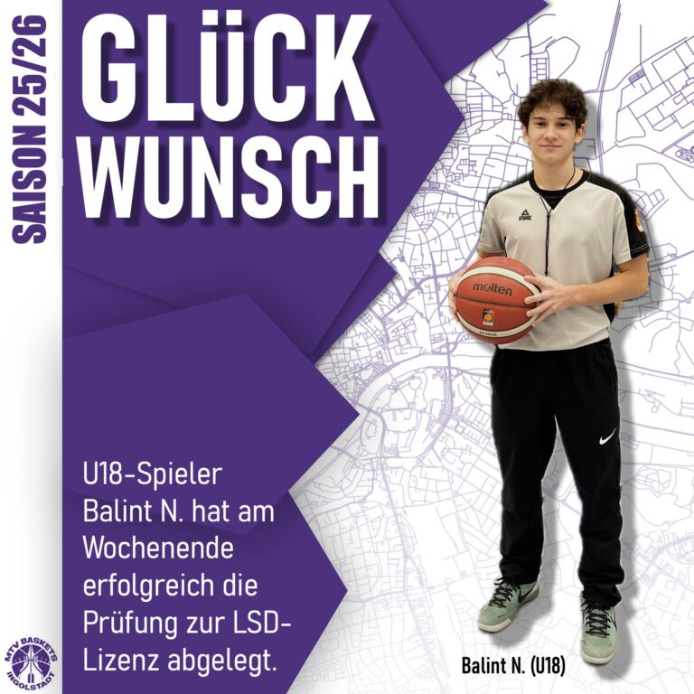 🏀🏀🏀
Herzlichen Glückwunsch zur LSD-Lizenz!
🏀🏀🏀
Bei den MTV Baskets stehen die Förderung des Nachwuchses und die Ausbildung neuer Trainer und Schiedsrichter ganz oben auf der Agenda. Deswegen freuen wir uns, mit Balint einen weiteren LSD-Lizenz Schiedsrichter in unseren Reihen zu haben.
🏀🏀🏀
LET'S GO BASKETS
#schiedsrichter #champions #meisterschaft #gameday #basketballbezirkschwaben #oneteam #jugendsport #wewantyou #bayernbasketball #bbvonline #victory #trainer #trainingday #mtvingolstadt #basketballtime #ingolstadt #mtvbaskets #onefamily #basketball #teamsport #supporters #supportyourteam