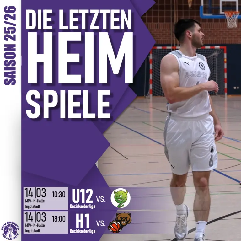 🏀🏀🏀
NOCH EINMAL ZUHAUSE!
🏀🏀🏀

Für die U12 und unsere Herren stehen die letzten Spiel der Saison in der MTV-Halle an. Also nochmal alles geben vor heimischem Publikum.

LET'S GO BASKETS
#meisterschaft #spieltag #gameday #basketballbezirkschwaben #oneteam #jugendsport #wewantyou #bayernbasketball #victory #bbvonline #mtvingolstadt #basketballtime #ingolstadt #mannschaft #MTVBasketsIngolstadt #supporters #supportyourteam