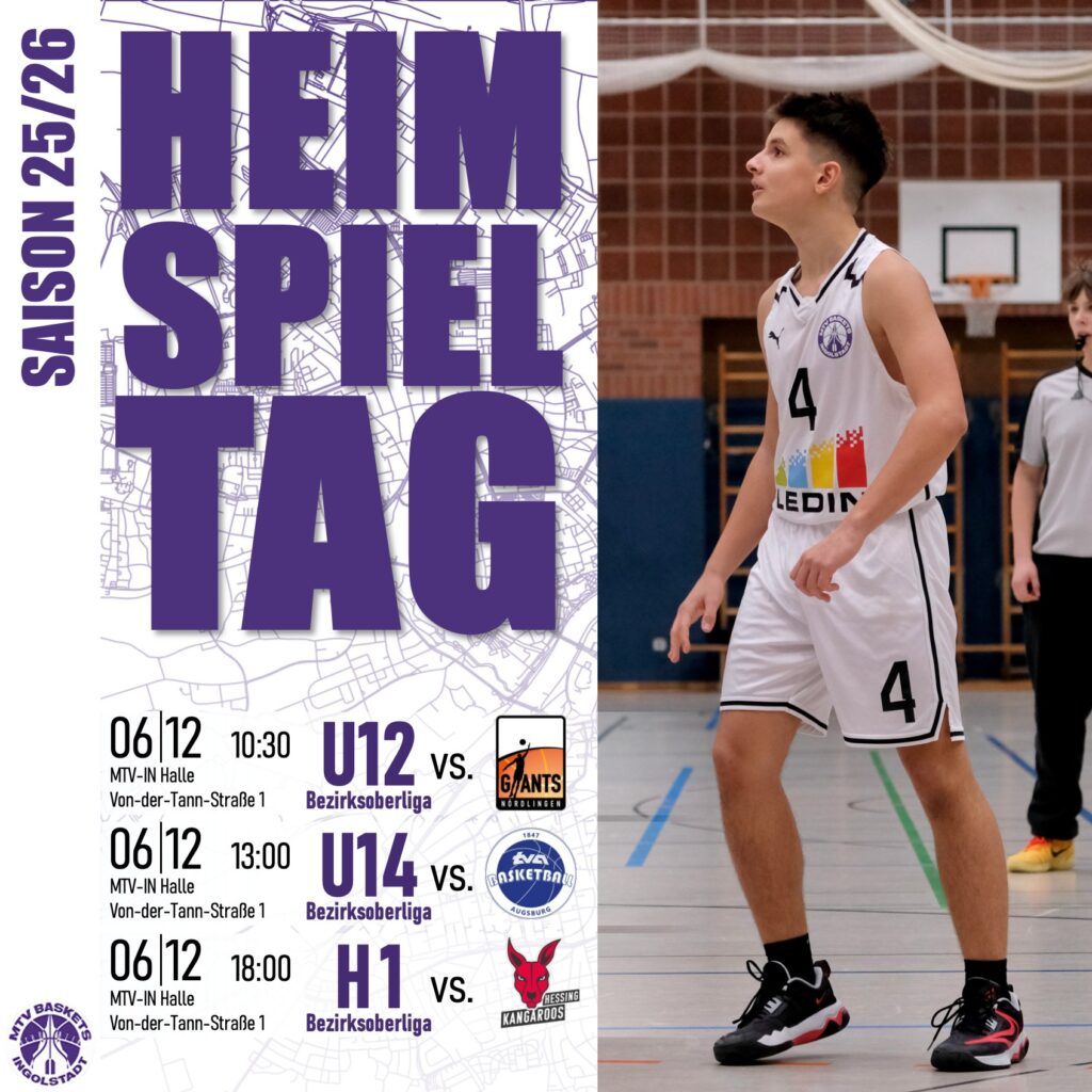 🏀🎄🏀
HEIMSPIELTAG BEI DEN MTV BASKETS INGOLSTADT !!
🎄🏀🎄

Schwierige Wochen für die MTV Baskets! Da kommt der Heimspieltag an Nikolaus genau richtig. Alle Teams müssen ihre Zweifel und Zurückhaltung abschütteln und durch starke Mannschaftsleistung überzeugen. Dann klappt es auch mit dem Nikolaus 😉

#champions #meisterschaft #spieltag #gameday #basketballbezirkschwaben #oneteam #jugendsport #wewantyou #bayernbasketball #victory #bbvonline #mtvingolstadt #ingolstadt #mtvbaskets #onefamily #basketball #mtvbasketsingolstadt #mannschaft #ruleyourcourt #teamsport #supporters
