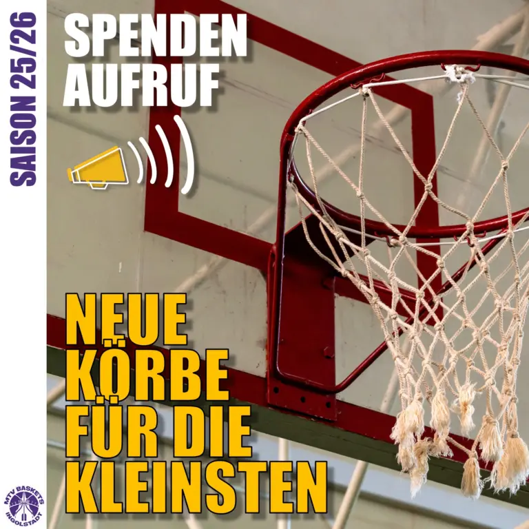 🚨🚨
WIR BRAUCHEN EURE HILFE !
🚨🚨

Die Basketballkörbe in der Wilhelm-Ernst-Grundschule müssen dringend ausgetauscht werden. Für Spiele der U12 Jahrgangsstufe sind höhenverstellbare Körbe vorgeschrieben. Mit den bestehenden Körben ist kein Spielbetrieb mehr in der Halle möglich ⛹

💶 Für den Austausch benötigen wir Eure Unterstützung! Etwa die Hälfte der benötigten Summe von 3.000 Euro ist bereits an Spenden bei uns eingegangen. Jetzt gilt es, auch die zweite Hälfte einzutreiben.

Jeder Euro hilft! Bitte beteiligt euch an unserem Spendenaufruf, damit die U12 Mannschaften auch in der kommenden Saison wieder in der Sporthalle in der Feselenstraße in Ingolstadt um Punkte und Siege kämpfen können.

VIELEN DANK !! 🙏🙏🙏