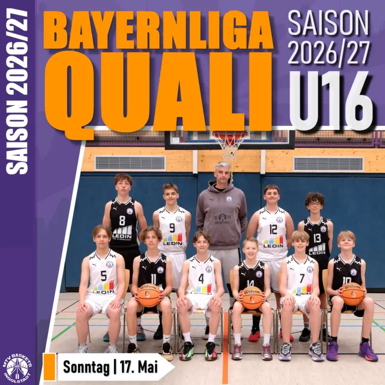 🏀🏀🏀
BAYERNLIGA-QUALIFIKATIONS-TURNIER
🏀🏀🏀

Kommenden Sonntag treten unsere Jungs in Augsburg an, um sich die Teilnahme an der Bayernliga-Saison 2026/27 zu erspielen. Das wird ein hartes Stück Arbeit in dieser ersten Runde, geht es doch gegen starke Mannschaften aus Augsburg, Dachau und Nördlingen.

🥁⛹🥁
LET'S GO BASKETS !

#bayernliga #qualifikation #spieltag #gameday #basketballbezirkschwaben #oneteam #jugendsport #wewantyou #bayernbasketball #bbvonline #ingolstadt #mtvbaskets #onefamily #basketball #mannschaft #teamsport #supporters #supportyourteam